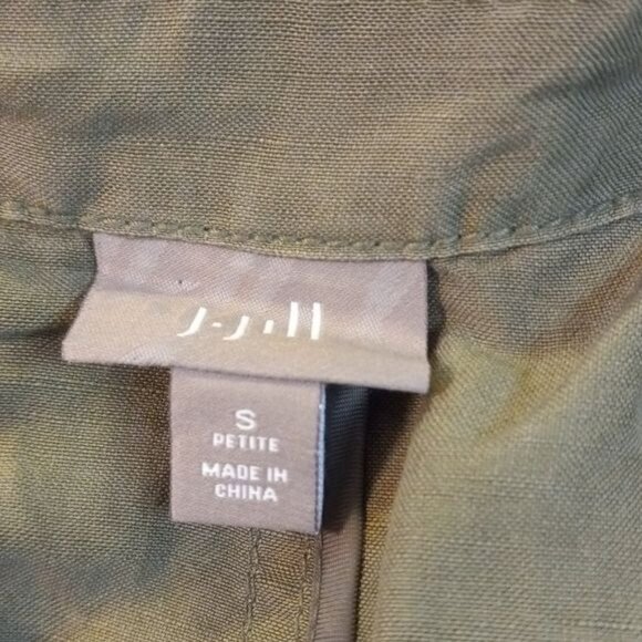 J. Jill S SP Womens Petite Silk Linen Blazer Vest Green - Picture 7 of 9